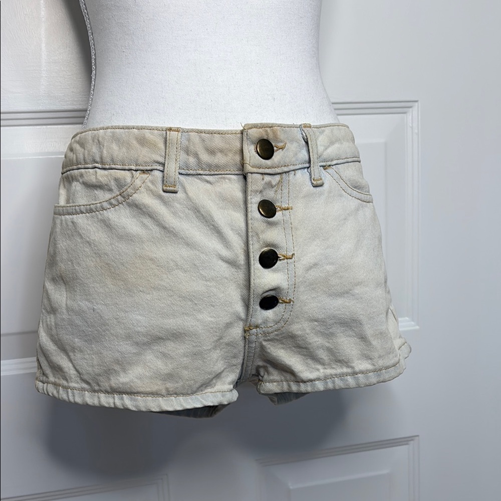 American Apparel Jeans Brand Light Wash Indigo Micro Denim Shorts. Size 28